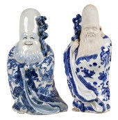 TWO CHINESE BLUE & WHITE PORCE