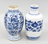 TWO CHINESE BLUE & WHITE VASE