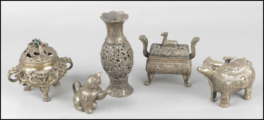 TWO CHINESE BRASS CENSORS. Together