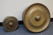 TWO CHINESE BRASS GONGS, DIAME