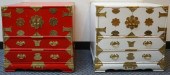 TWO CHINESE BRASS MOUNTED PAIN