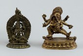 TWO CHINESE BRONZE FIGURES OF