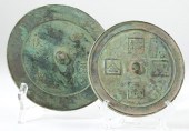 Two Chinese Bronze Hand Mirror