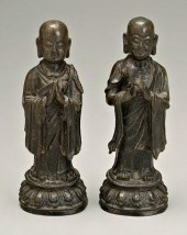 Two Chinese bronze lohans: eac