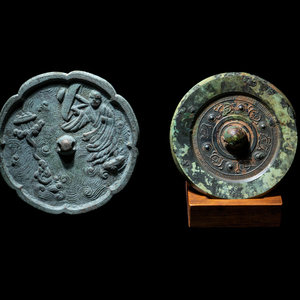 Two Chinese Bronze Mirrors Han