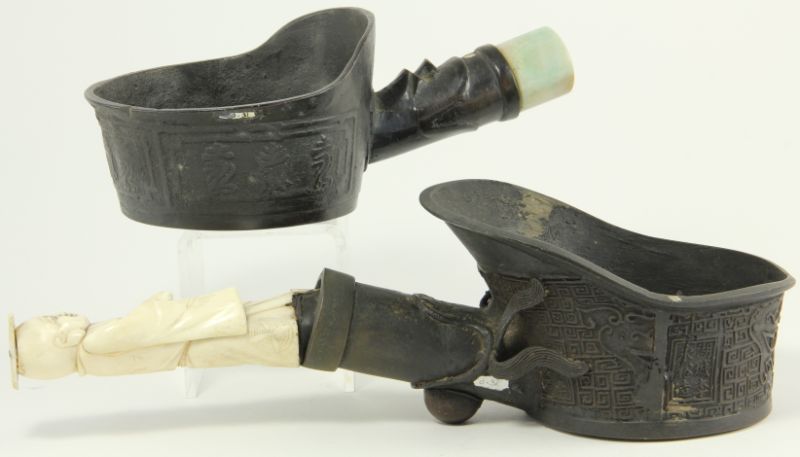 Two Chinese Bronze Silk Ironsone is