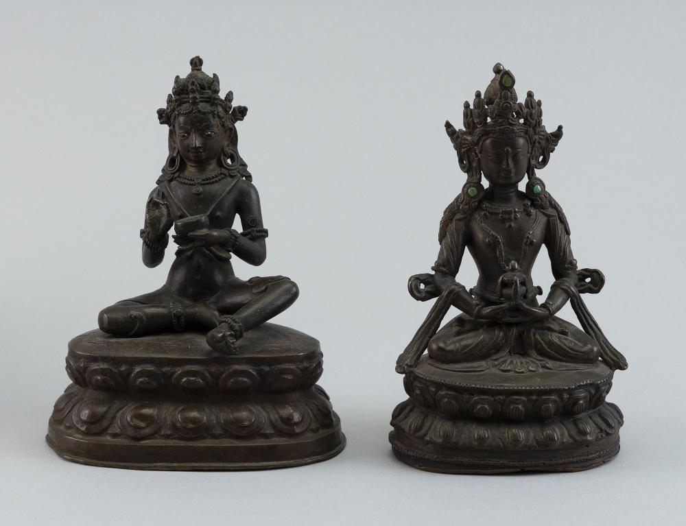 TWO CHINESE BRONZE TARA