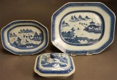 TWO CHINESE CANTON BLUE AND WH