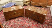 TWO CHINESE CARVED CAMPHOR WOO