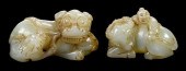 TWO CHINESE CARVED HARDSTONE A