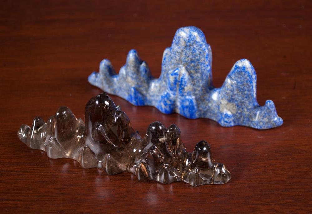 TWO CHINESE CARVED HARDSTONE