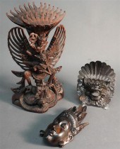 TWO CHINESE CARVED HARDWOOD MA
