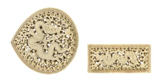 * Two Chinese Carved Ivory