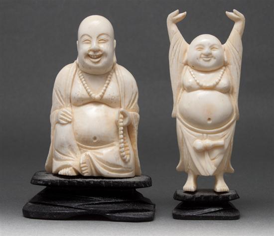 Two Chinese carved ivory Buddha