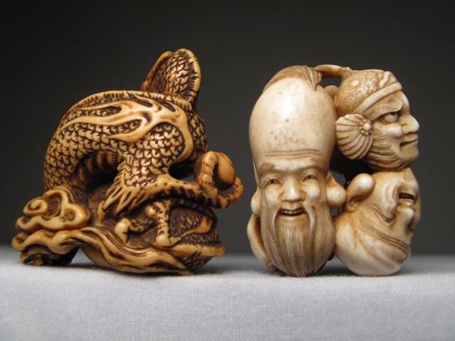 Two Chinese carved ivory