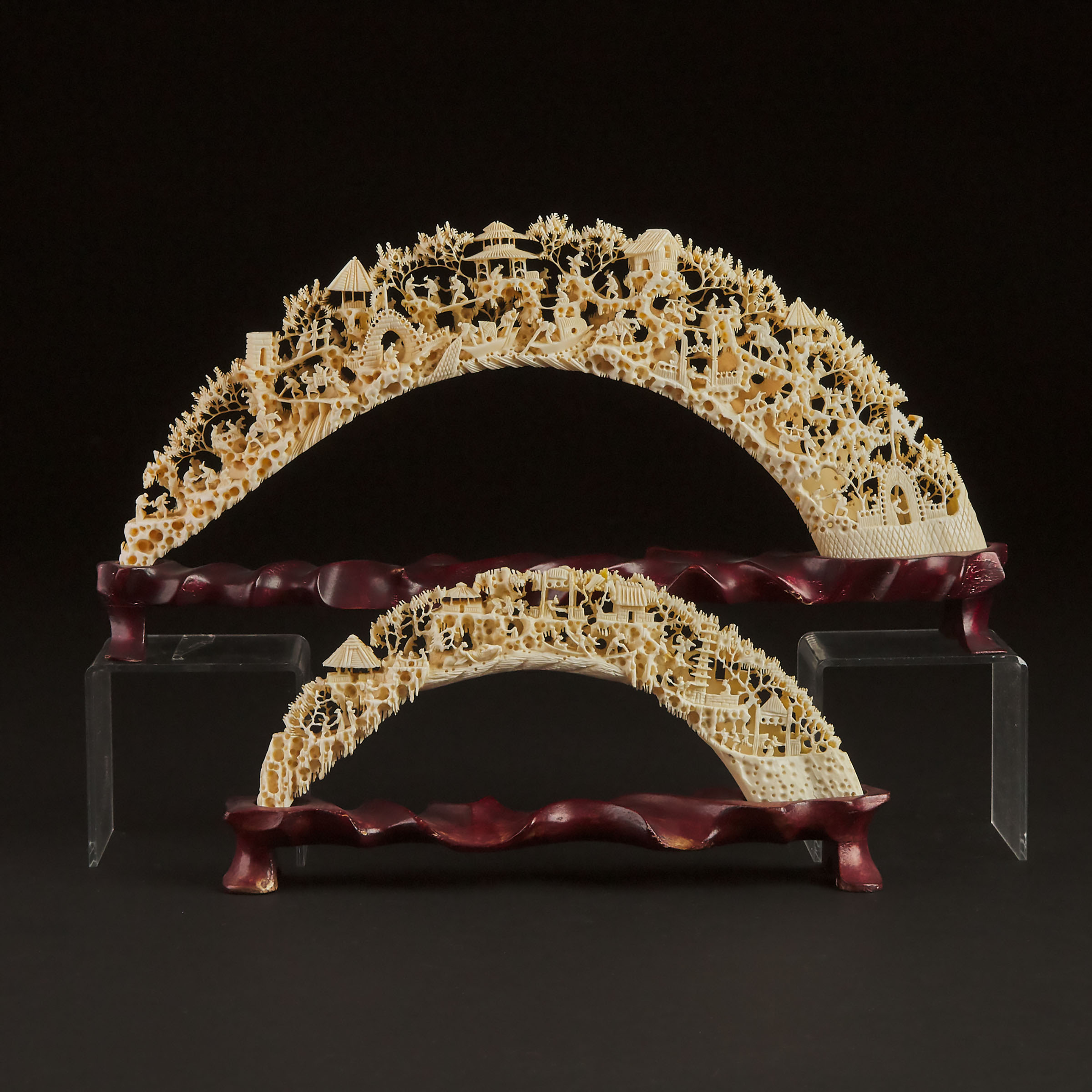 Two Chinese Carved Ivory