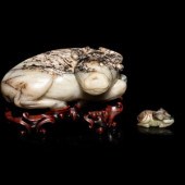 Two Chinese Carved Jade Figure