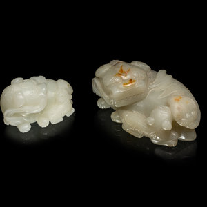 Two Chinese Carved Jade Groups of