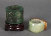 Two Chinese carved jade schola
