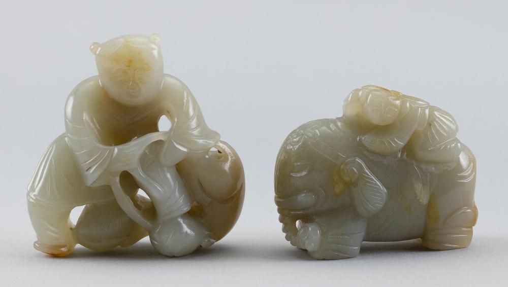 TWO CHINESE CARVED LIGHT