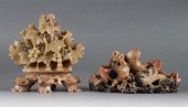 Two Chinese carved soapstone s