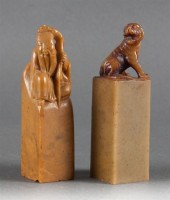 Two Chinese carved soapstone s