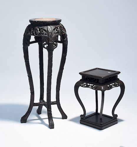 TWO CHINESE CARVED STANDSTwo