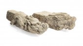 TWO CHINESE CARVED STONE ARCHI