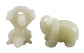 TWO CHINESE CARVED WHITE JADE