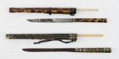 TWO CHINESE CASED EATING SETS