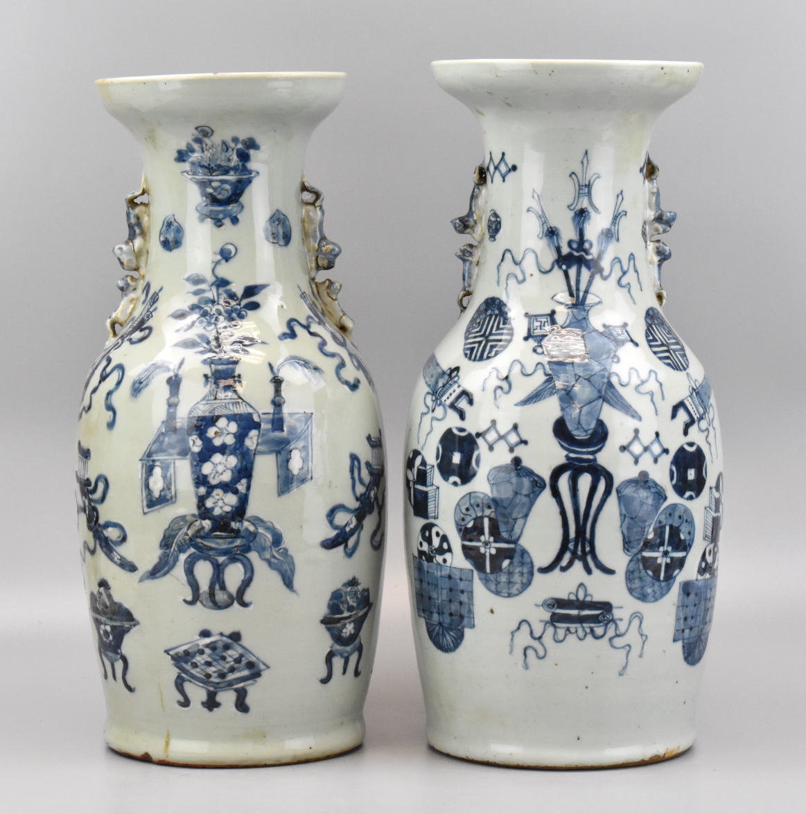 TWO CHINESE CELADON GLAZE B & W