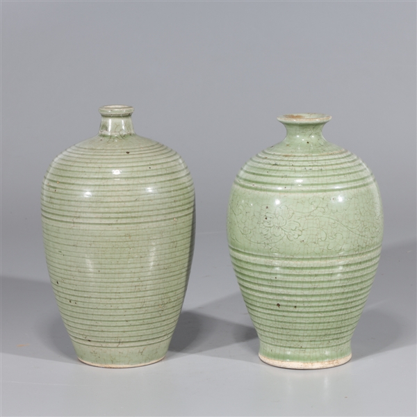 Two Chinese celadon glazed