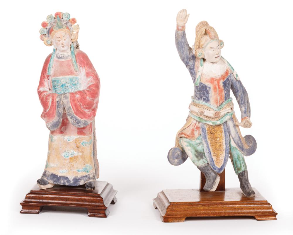 TWO CHINESE CERAMIC RIDGE TILE