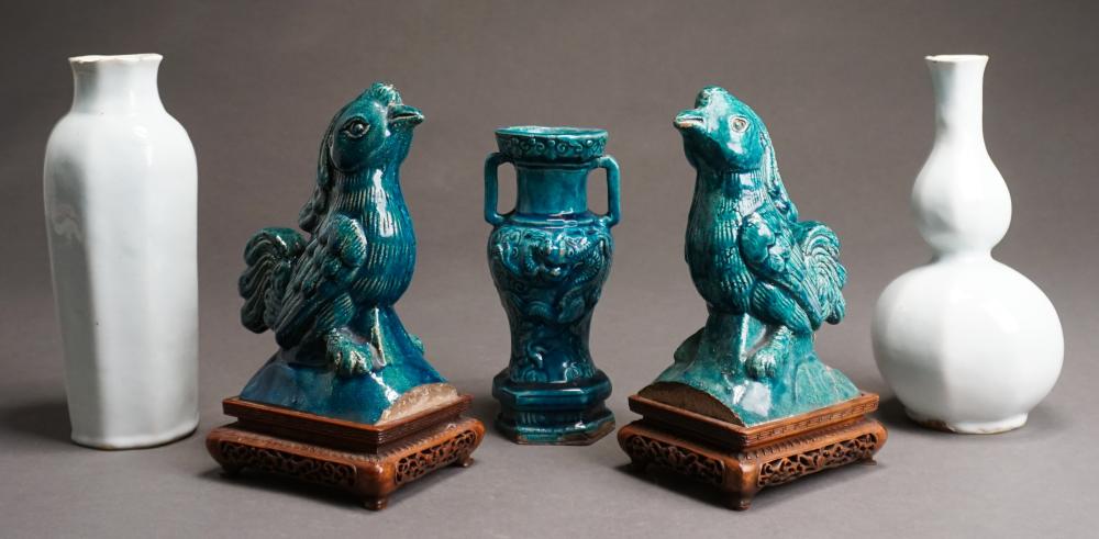 TWO CHINESE CHING-PAI GLAZED VASES,