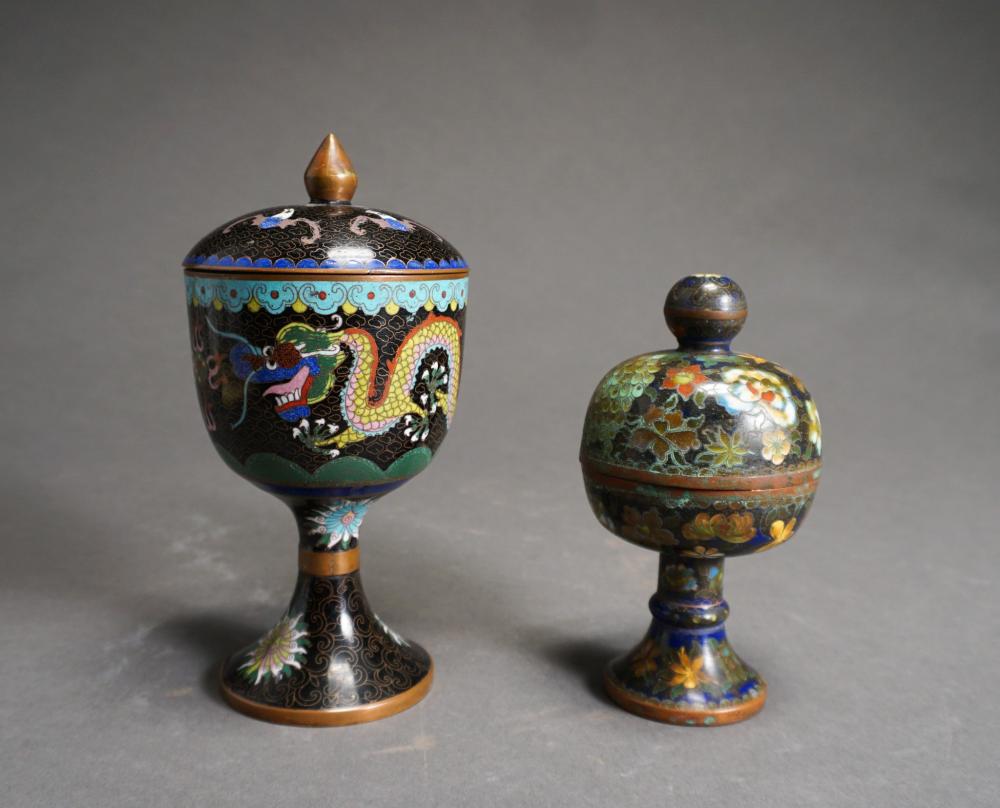 TWO CHINESE CLOISONNé COVERED JARS,