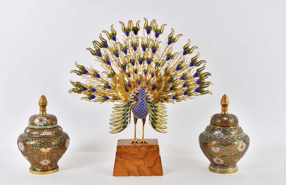 TWO CHINESE CLOISONNE ENAMEL
