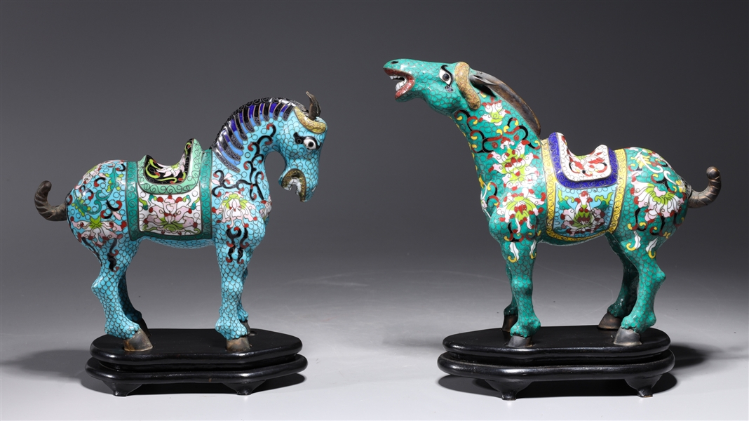 Two Chinese cloisonne enameled