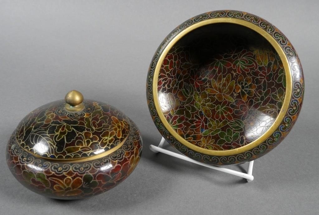 TWO CHINESE CLOISONNE JAR &