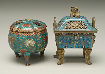 Two Chinese cloisonn&eacute;