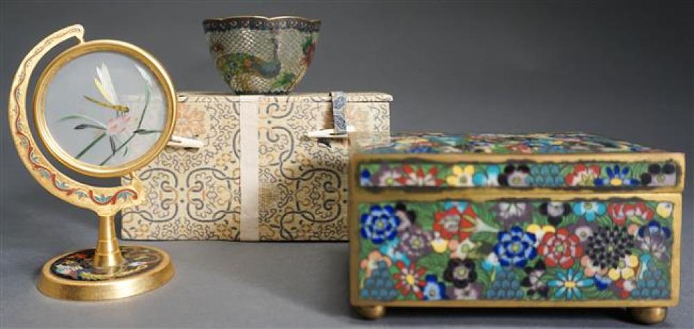 TWO CHINESE CLOISSONE AND ONE