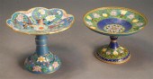 TWO CHINESE CLOISSONE TAZZAS,