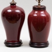 TWO CHINESE COPPER RED GLAZED