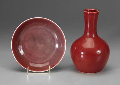 Two Chinese copper-red pieces: