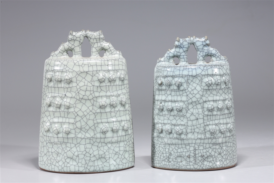 Two Chinese crackle glazed