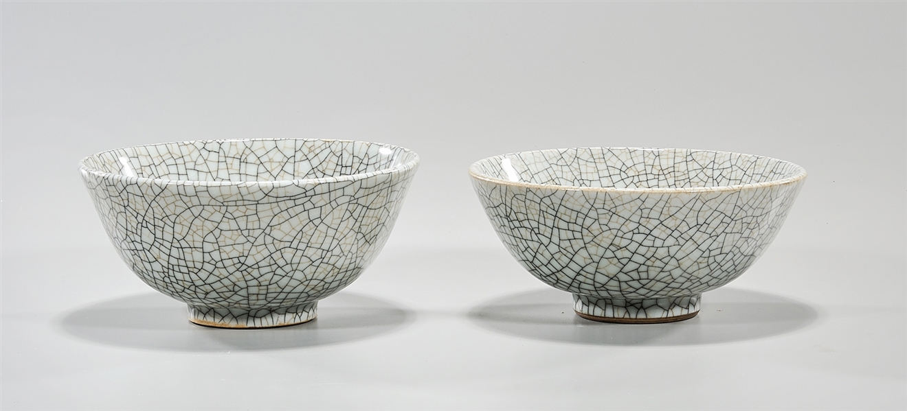 Two Chinese crackle glazed