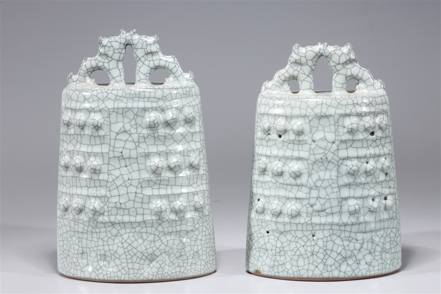 Two Chinese crackle glazed