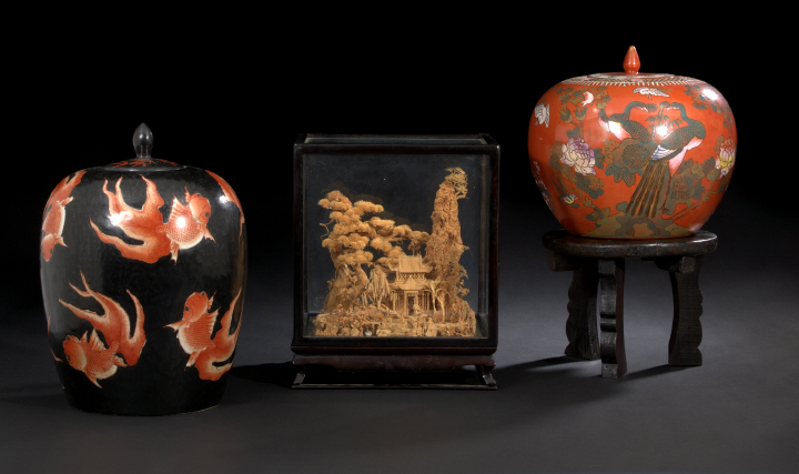 Two Chinese Decorative Glazed