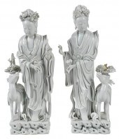 TWO CHINESE DEHUA PORCELAIN FI