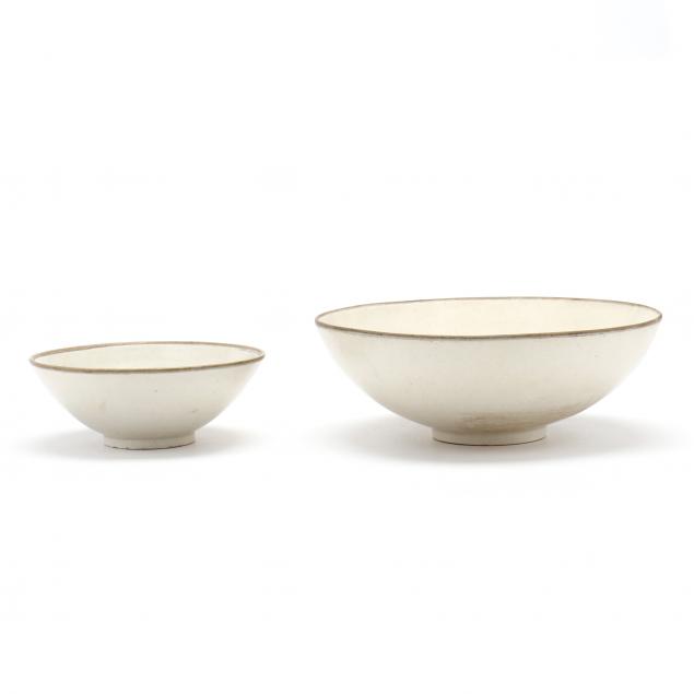 TWO CHINESE DING WARE BOWLS
