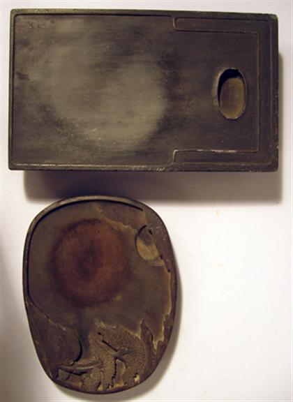 Two Chinese duan inkstones   